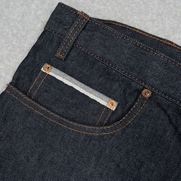 Luxire Custom Clothing Selvedge Jeans Mens 48 x 29 Loose Tapered Dark Denim $150 - Picture 9 of 13